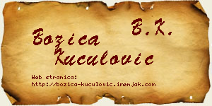 Božica Kuculović vizit kartica
